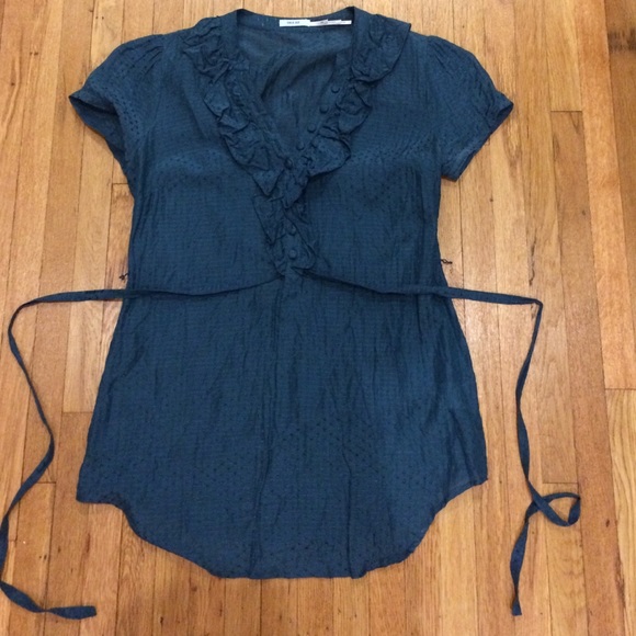 Silky teal top from Urban Outfitters.