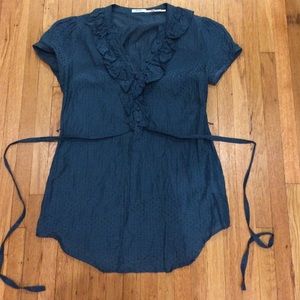 Silky teal top from Urban Outfitters.