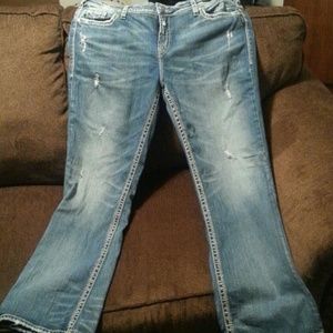 Plus size silver jeans