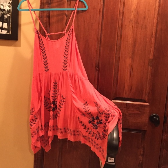 Coral embroidered free people dress - Picture 3 of 3