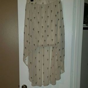 Tan skirt with crosses