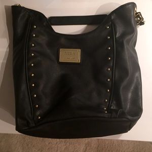 Black tote bag/purse with gold accents