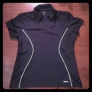 Reebok black dry wicking polo shirt