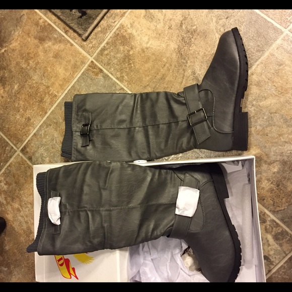 Gray boots