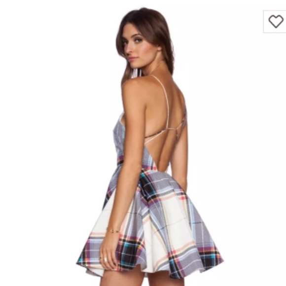 Finders keepers plaid backless dress