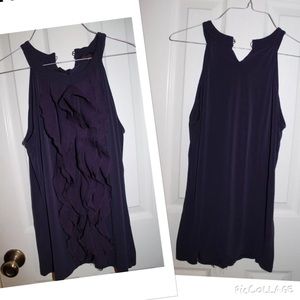 Sold-The Limited Purple Halter Neck Ruffle Top