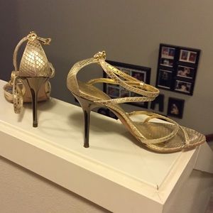 Guess gold strappy heels
