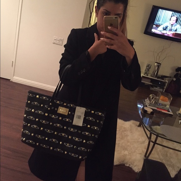 🎉HP🎉 Betsey Johnson Studded Tote - Picture 3 of 4