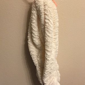Fuzzy and comfy white scarf