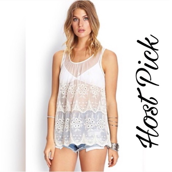 Forever 21 Tops - 🍁🍂HP 11-16-16🍁🍂Crocheted Mesh Tank Top🍁🍂