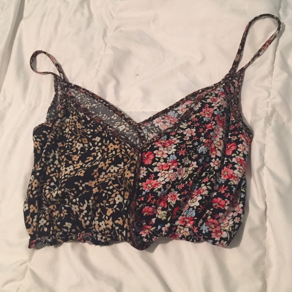 Urban Outfitters Floral Crop Tank Top