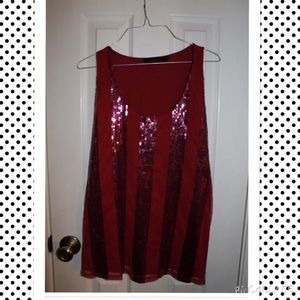Sold Purple Sequin Flowy Sleeveless Tank