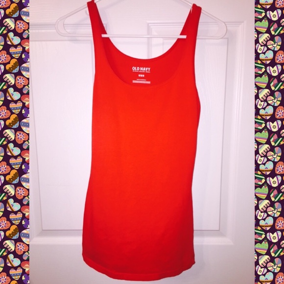 Old Navy orange red tank top.