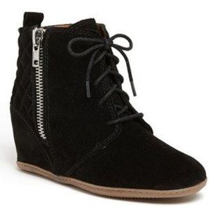 DV quilted suede wedge sneakers