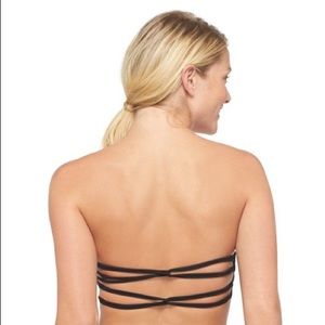 NWT 💥 Black lace-up bandeau bikini