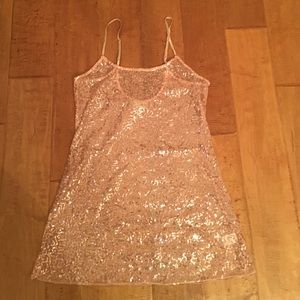Sequined ballerina pink sheer camisole
