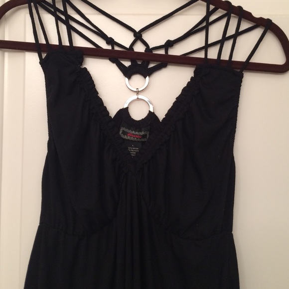 ⛔️⛔️⛔️SOLD⛔️⛔️⛔️Black strappy babydoll tank.
