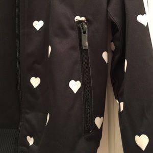 Adidas heart print bomber jacket Clearance