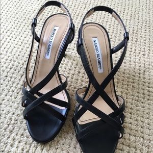 NIB Manolo Blahnik Scarso black sandal size 37