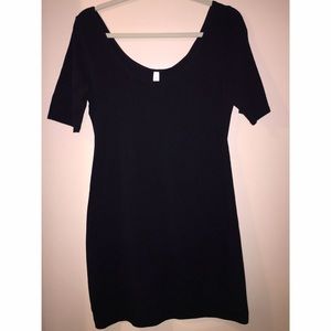 black, half sleeve, body-con dress