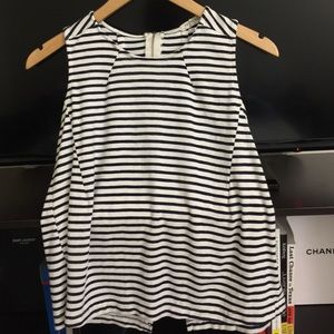 Striped Tank with Slit Back