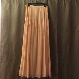 Light peach maxi chiffon skirt