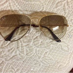 Ray Ban gradient brown sunglasses aviator + case