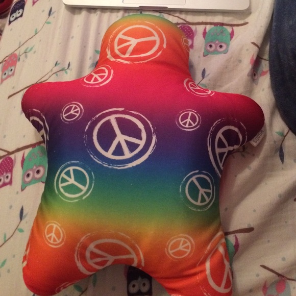 Rainbow peace sign squishy pillow