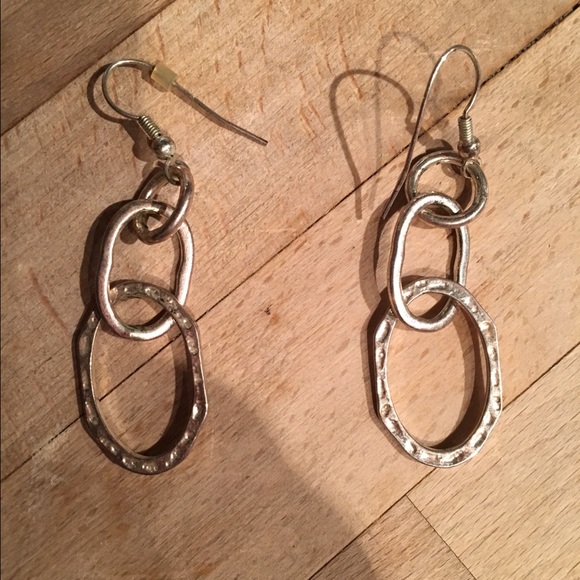 Silver "hammered" earrings
