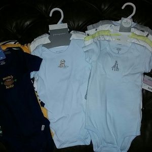 12 BRAND NEW ONESIES WITH TAGS SIZE 6-12 MO