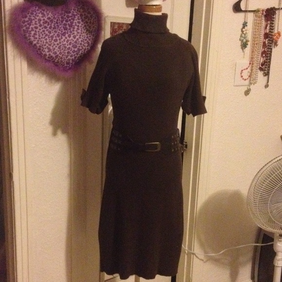Turtleneck Bronw Dress - Picture 1 of 4