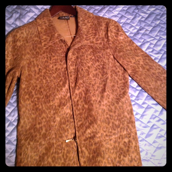 Metallic Leopard Print Coat