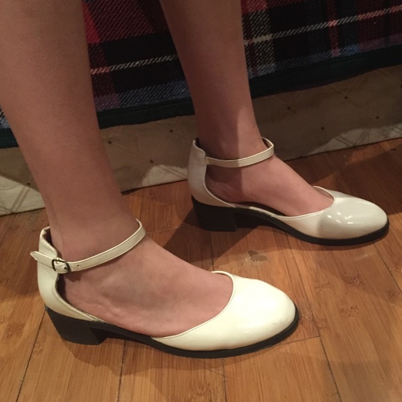 Topshop white strap shoes