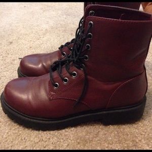 Burgundy Combat boots