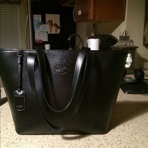 Ralph Lauren Hard leather handbag with makeup bag