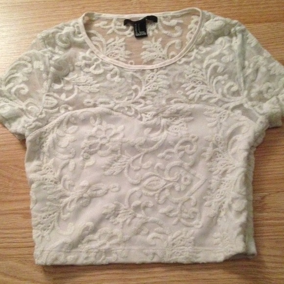 Cream crop top