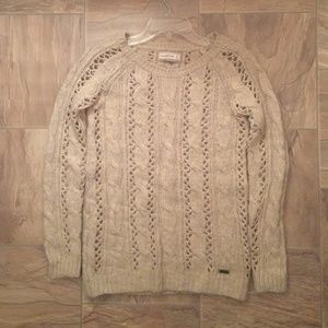 Abercrombie & Fitch Tan Cream Knit Sweater