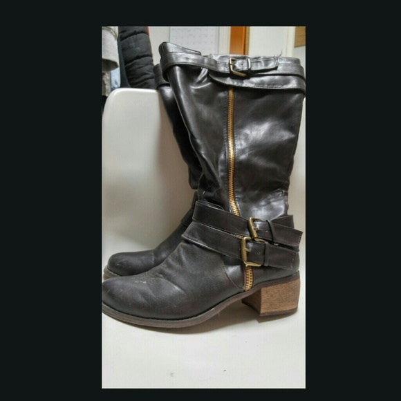 Brown riding boots