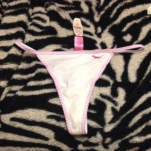 VS PINK White with pink thong