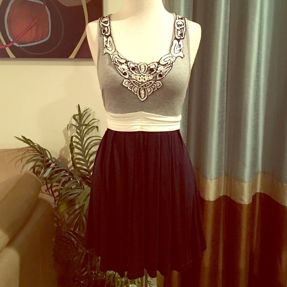 Navy Blue & White Dress/Top