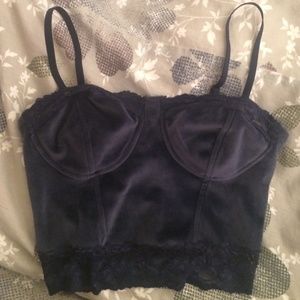 Abercrombie and Fitch Navy Lace Bralette Crop Top