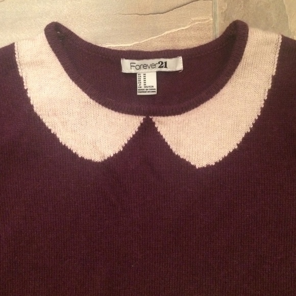 Forever 21 Purple Collar Print Sweater
