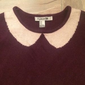 Forever 21 Purple Collar Print Sweater