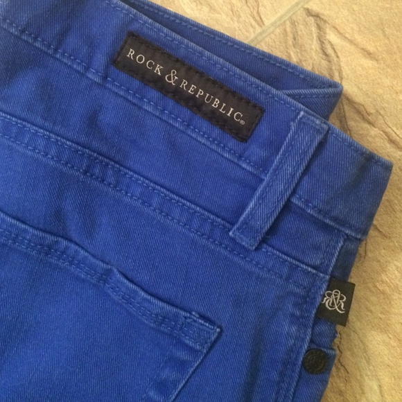 Rock & Republic Electric Blue Skinny Jeans Size 2 - Picture 1 of 4