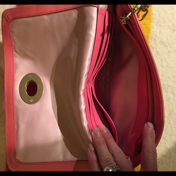 AUTHENTIC coach pink and white wallet/clutch