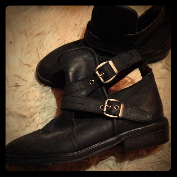Black leather LF booties never worn!