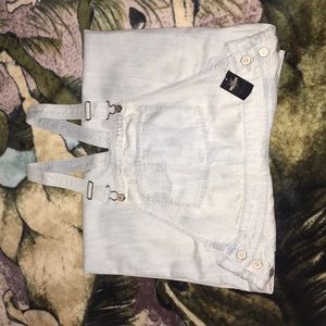 Light washed denim overalls