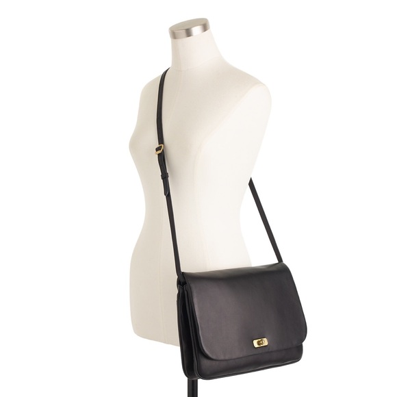 J. Crew Handbags - J. Crew Crossbody Black Leather Lambskin