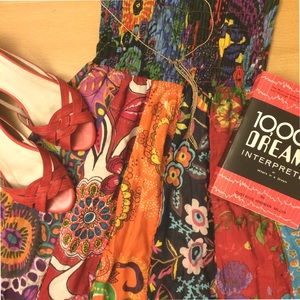 Boho Quilted Multi-Color Strapless Dress