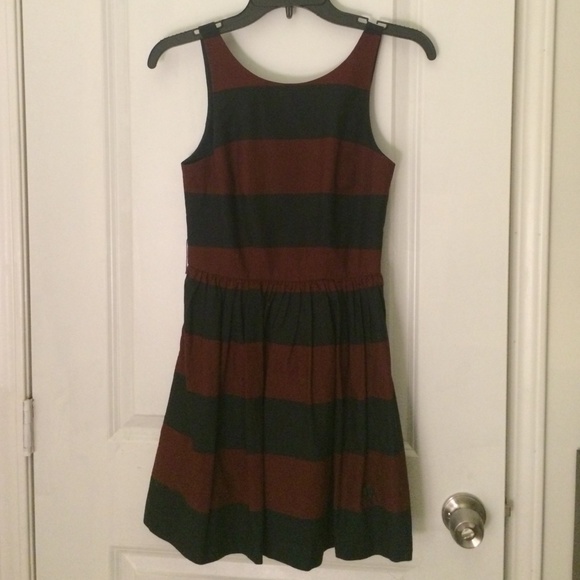 Abercrombie & Fitch Maroon Navy Dress with Bow - Picture 1 of 4